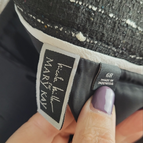 Nicole Miller for Mary Kay Womns Skirt 6 Black Tweed Confetti Pencil Skirt - Picture 8 of 11